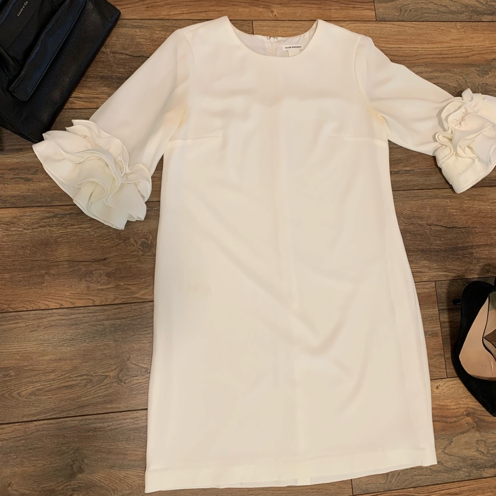 Club Monaco White Dress w/ Statement Sleeves